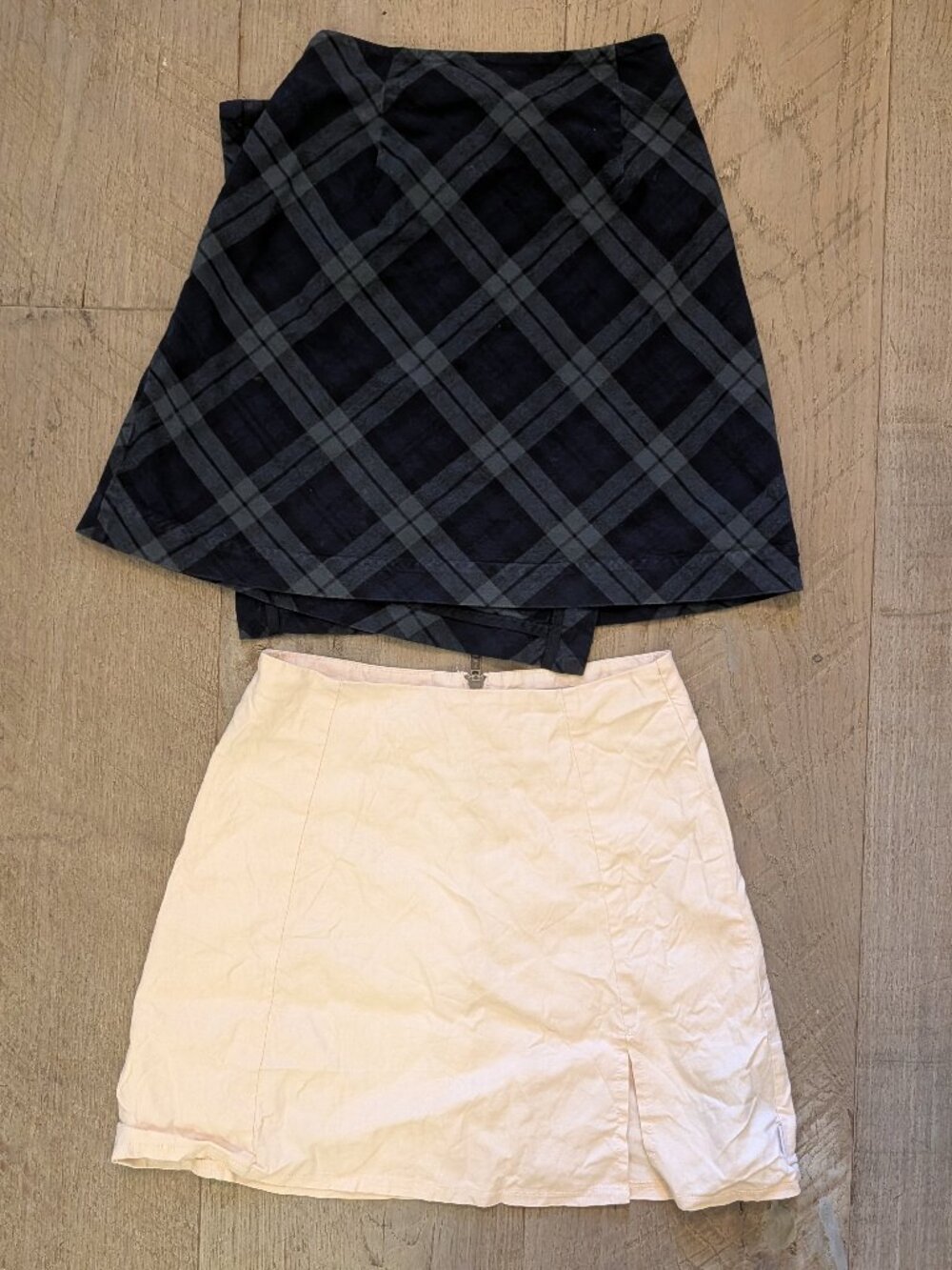 Afends + John Galt Cream & Plaid Mini Skirt Bundle | Fits XS